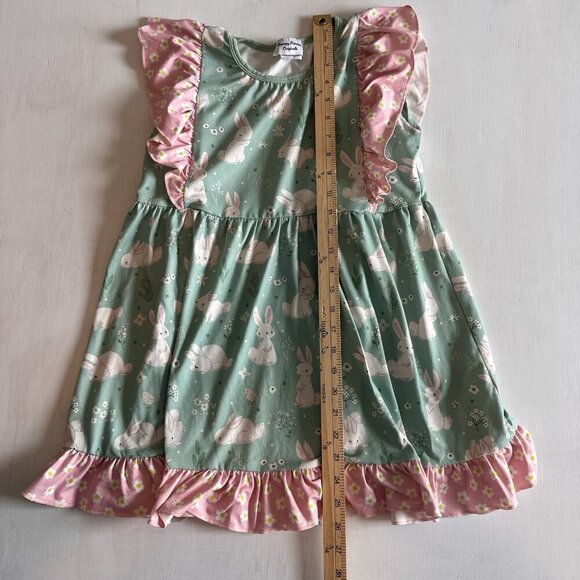 Grumpy Princess Originals Boutique Dress Girls 10/12 Bunny Rabbit Ruffle - Picture 6 of 7